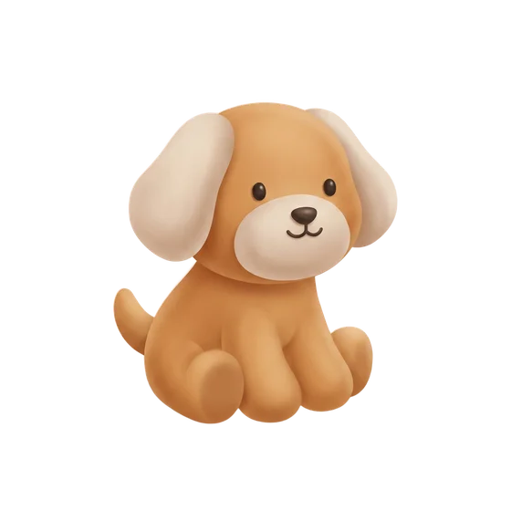 Clay illustration of dog
